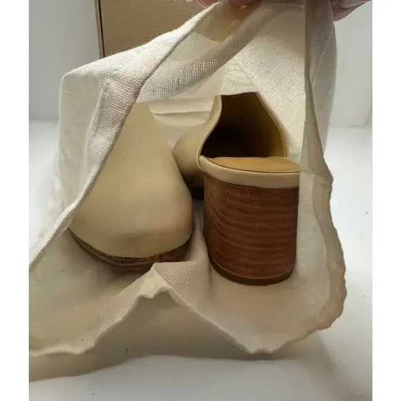 Nisolo All-Day Heeled Mule- Color Bone - Leather -Size 10 - New in box
